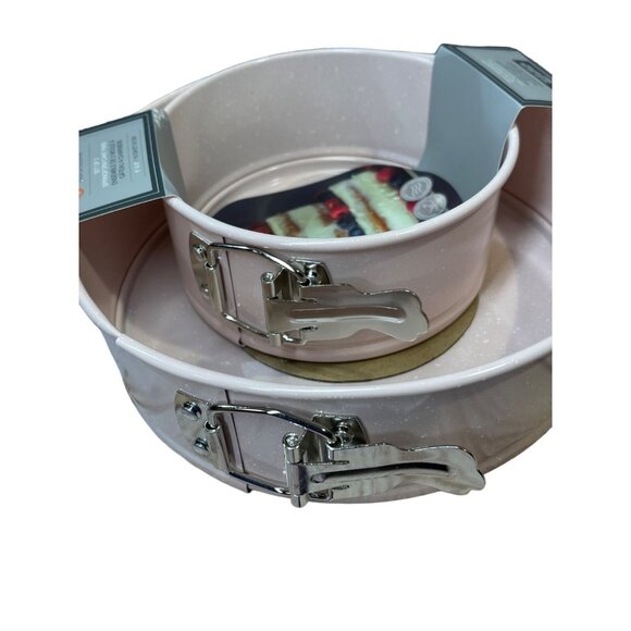 Bakeware Springform Cake Pan 2 PC. 6”&9” Pink Speckled Master Class NEW! - Picture 5 of 5